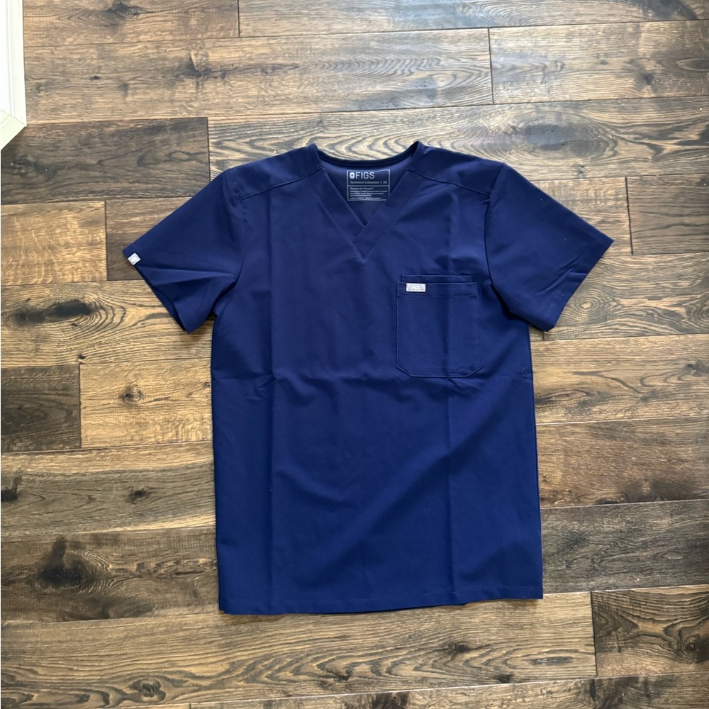 Figs Navy Leon Scrub Top